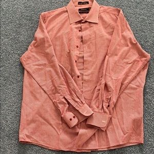 Men’s 17 1/2 34/35 red and white saks fifth